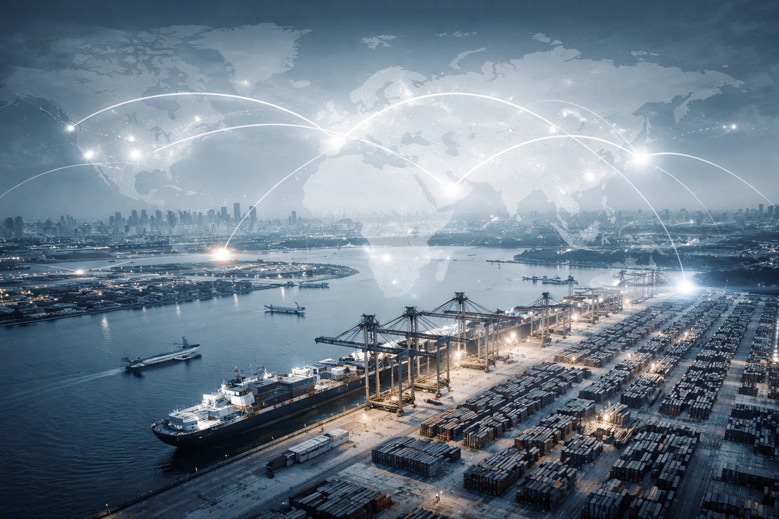 Abstract global trade and connectivity